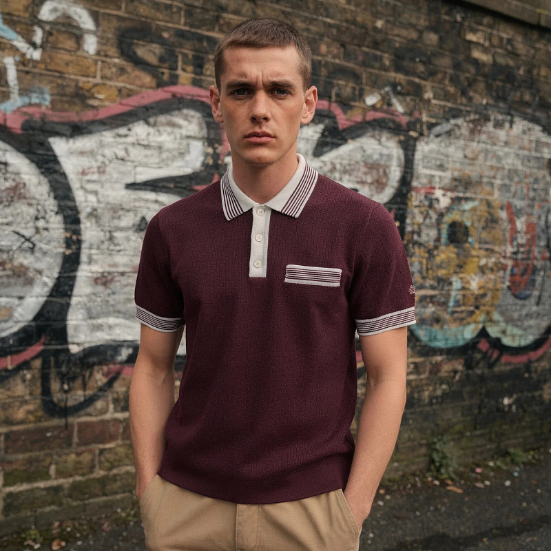 Telary Knit Polo Burgundy