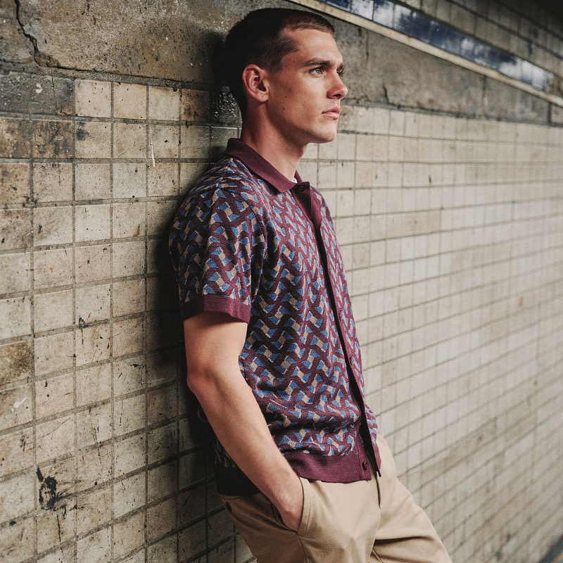 Newcome Knit Shirt Burgundy