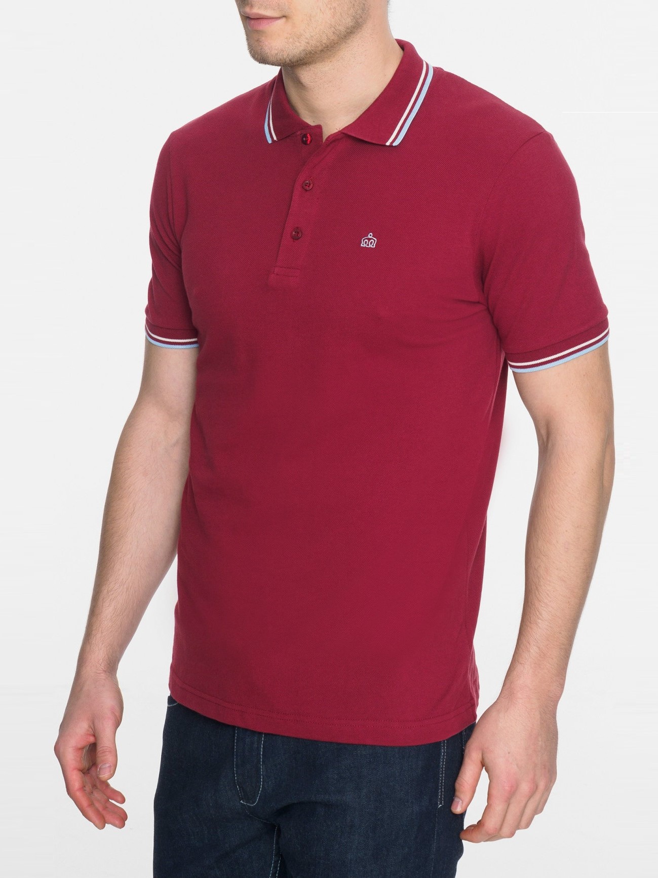Мужская Рубашка Поло Card с коротким рукавом, классическая, хлопковая (пике), бордовая (claret) — купить в фирменном интернет магазине Merc