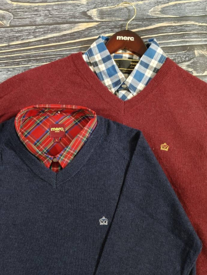 Conrad V-neck Pullover & Check Shirts