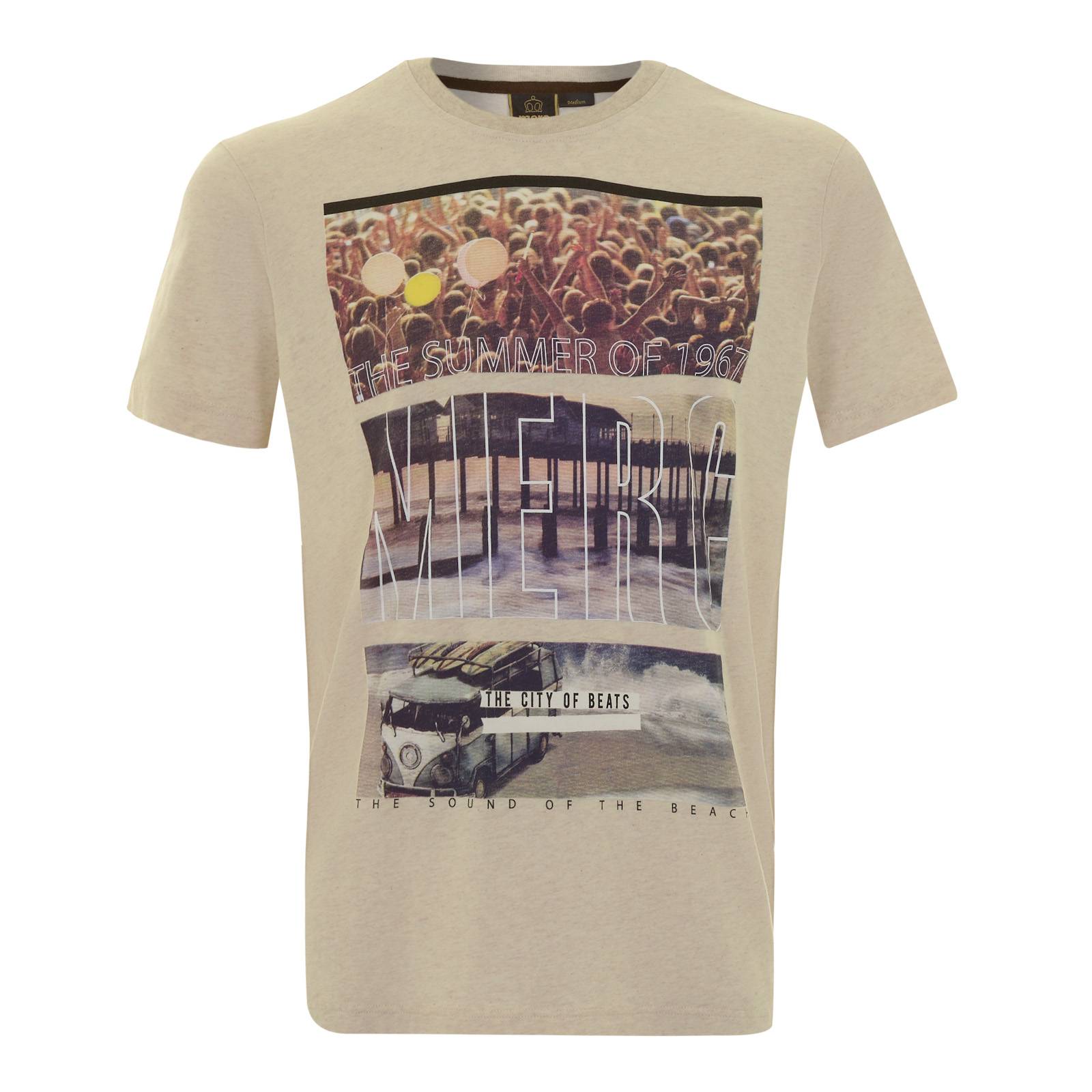 Мужская футболка Costello с ретро принтом, бежевая, бренда MERC, купить на официальном сайте со СКИДКОЙ!