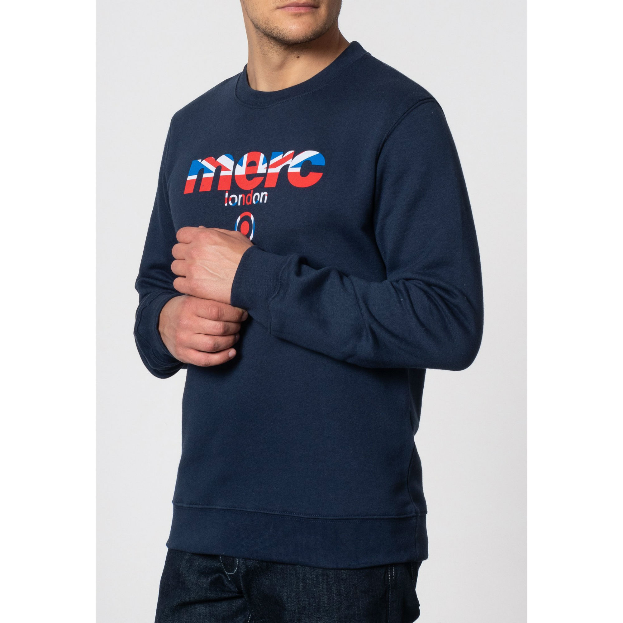Мужская толстовка свитшот из хлопчатобумажного материала Otto синего цвета, бренда MERC, купить на официальном сайте 