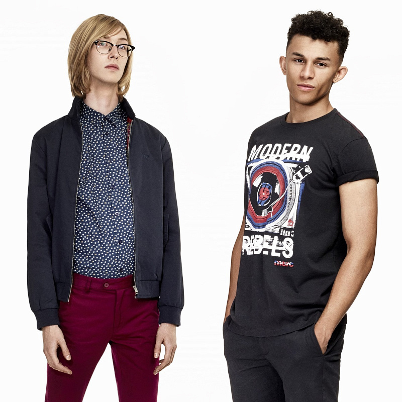 Croke T-Shirt Black & Harrington Jacket Navy